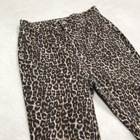 WE THE FREE People Wide Flare Jean Women 29 Reg (26x30) Leopard Print Stretch - Picture 6 of 16